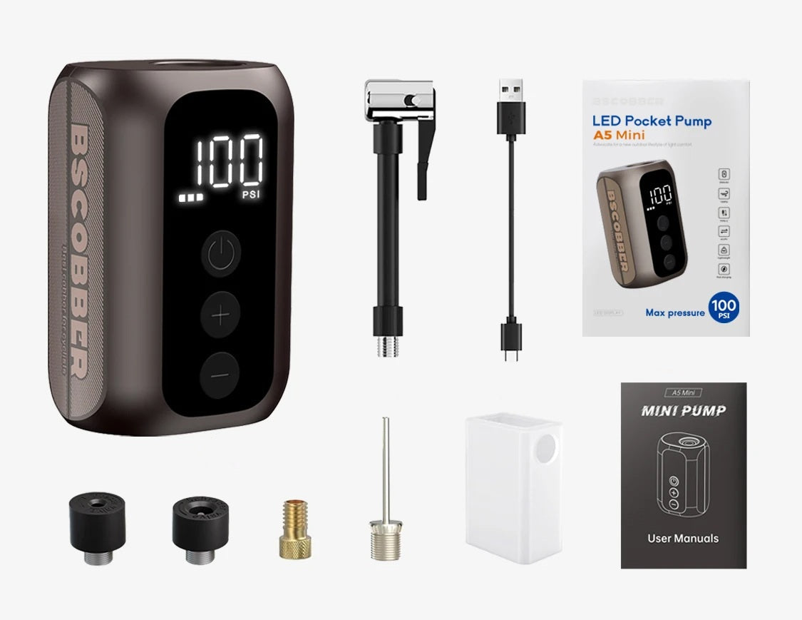 Mini Wireless Air Pump – Portable High-Pressure 100PSI Tire Inflator with Rechargeable Battery for Bikes, Cars, and Travel