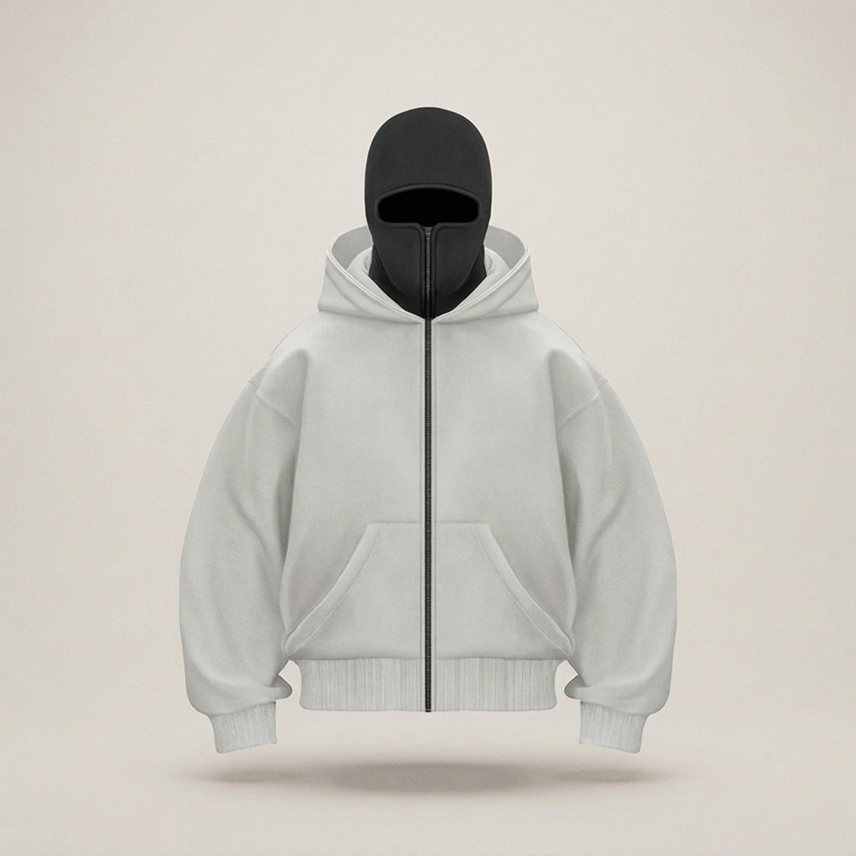Men's Winter Balaclava Zip Hoodie – Warm Hooded Sweatshirt with Built-In Face Mask for Outdoor Adventures