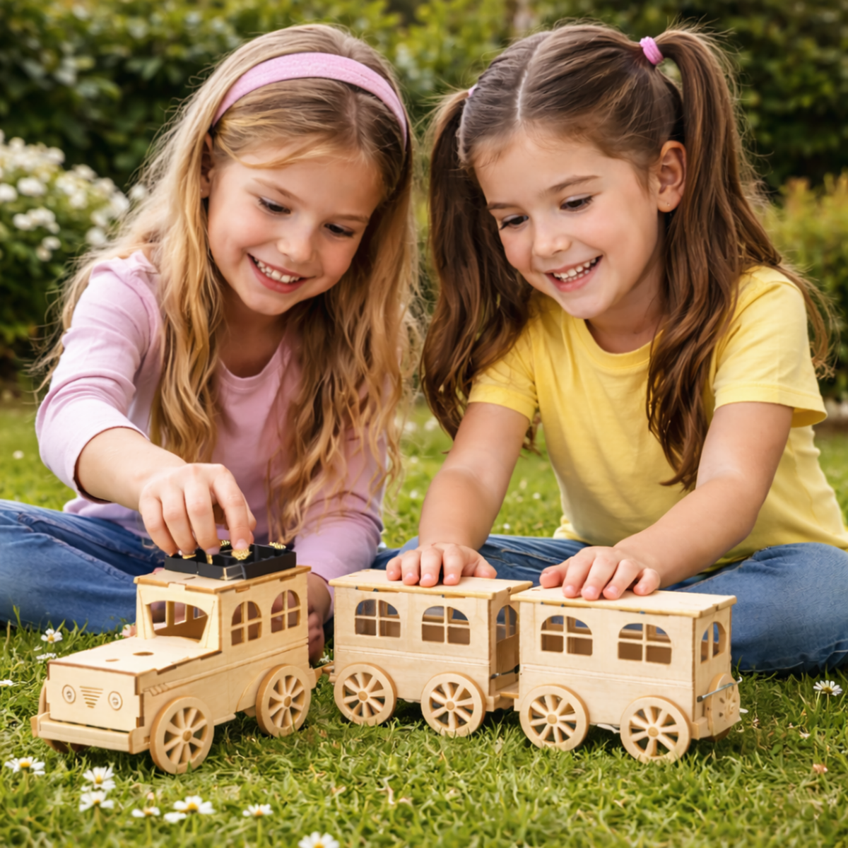 Children’s DIY Wooden Train Model Puzzle – 3D Jigsaw Assembly Educational Toy for Kids Hands-On Learning and Play