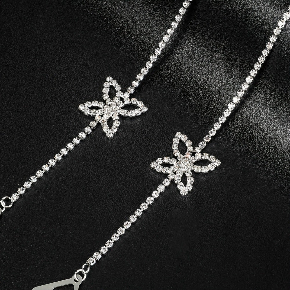 Adjustable Rhinestone Butterfly Body Chain- Sparkling Off-Shoulder Jewelry Piece That Adds Glam to Any Outfit Instantly