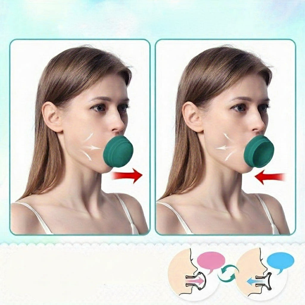 Portable Facial Toning Exerciser – Non-Electric Green V-Line Double Chin Shaper for Skin Firming, Jawline Sculpting, Wrinkle Reduction & Daily Beauty Training