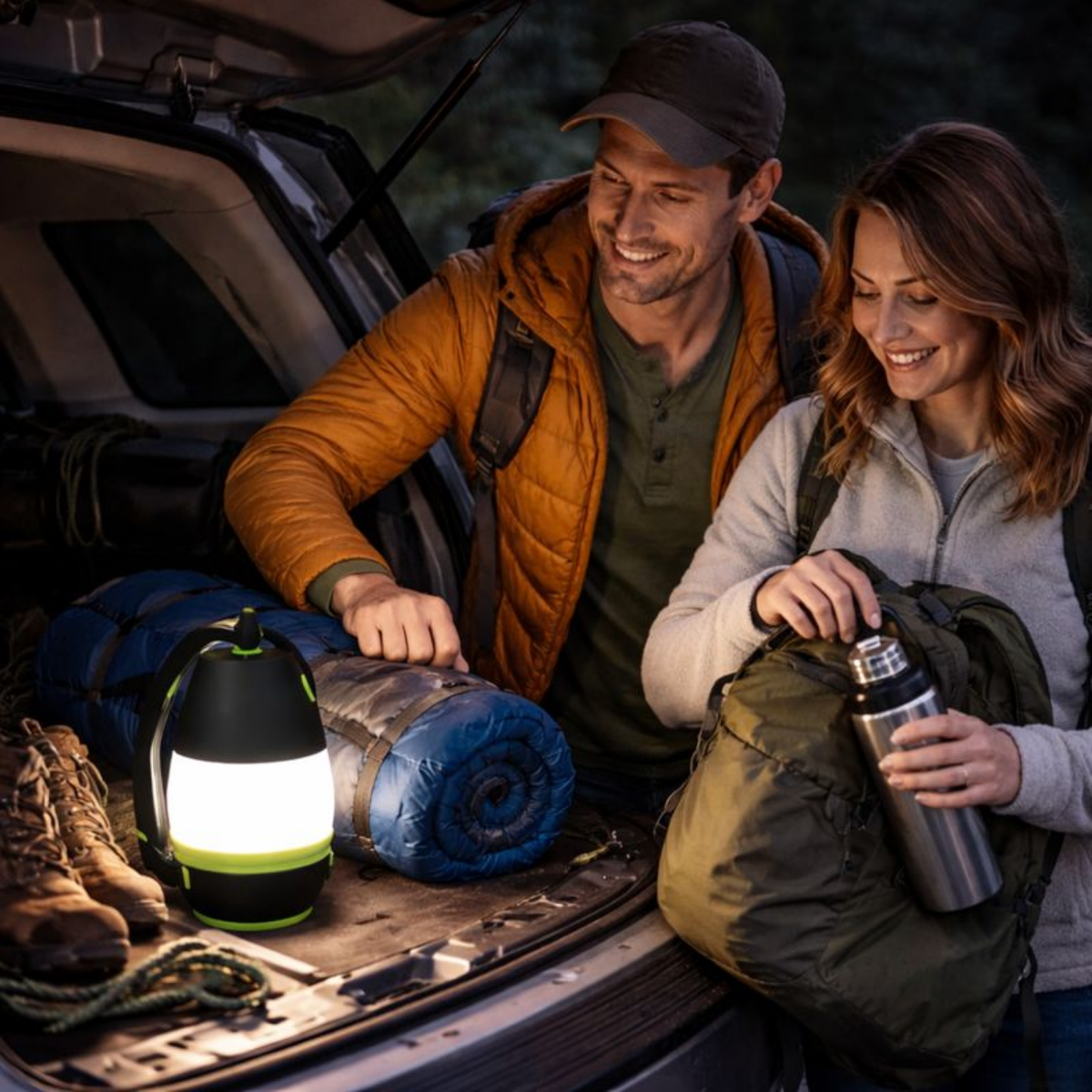 Rechargeable Camping Flashlight – 3-in-1 Multifunction LED Torch, Desk Light and Emergency Lamp with Built In Battery for Outdoor Survival