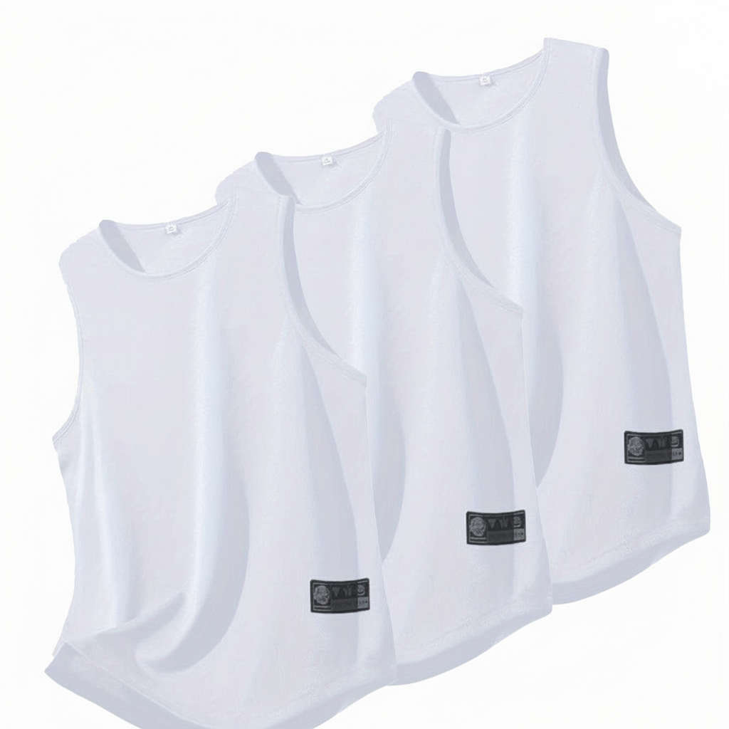 Three Piece Men’s Quick-Dry Mesh Vest Set – Moisture-Wicking Sleeveless Training Shirts for Running, Gym, Bodybuilding & Sports