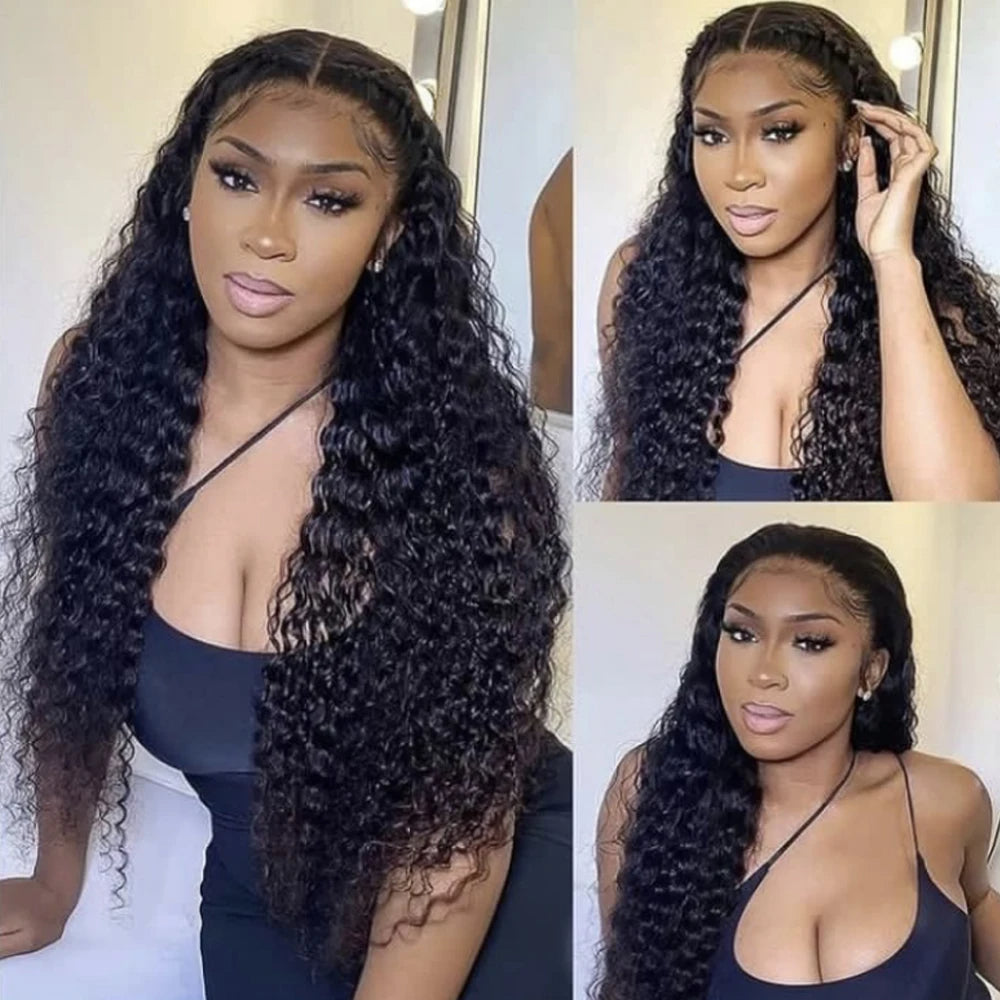Kinky Curly HD Lace Frontal Wig – 100% Human Hair Deep Wave Brazilian Lace Front for Natural Looking Hairstyles