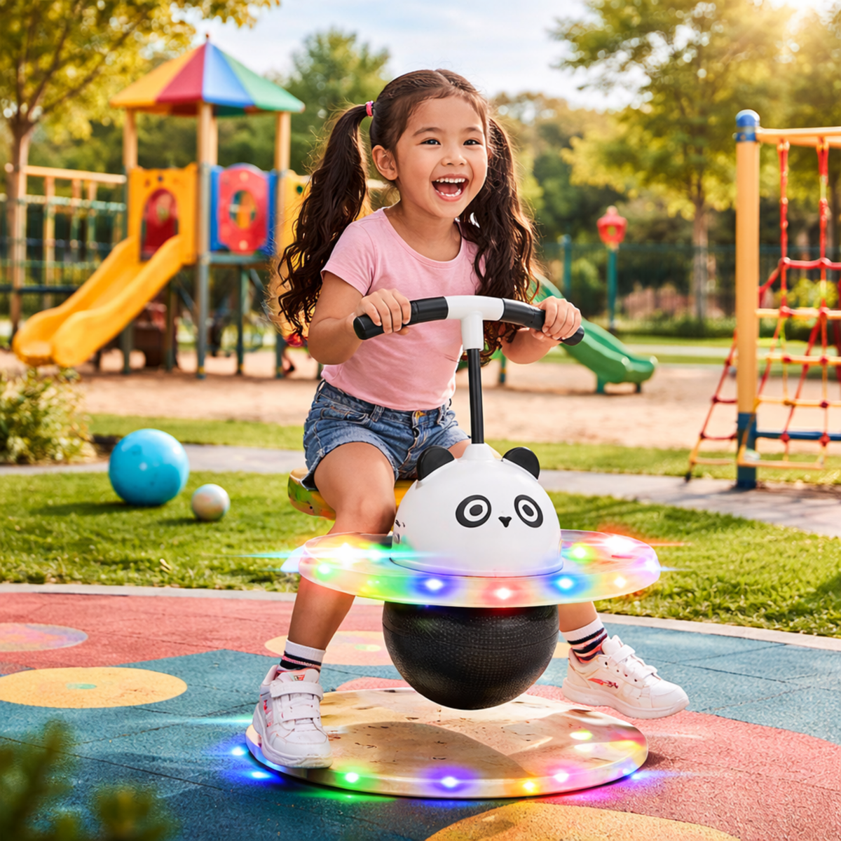 Light-Up Bouncing Ball Fitness Toy – LED Elastic Jumping Ball for Kids & Adults, Balance Training & High Jump Sports Equipment