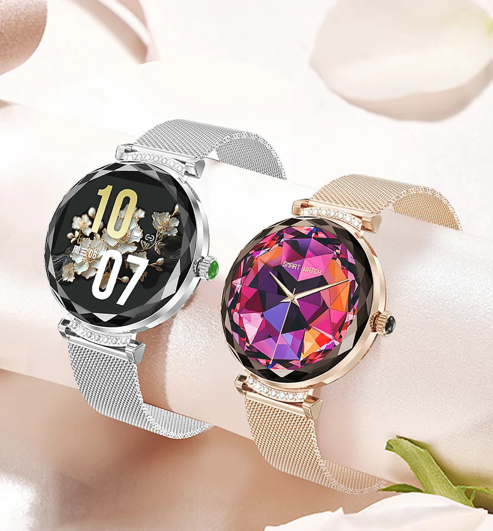 Women’s Fashion Smartwatch with 1.19" AMOLED Screen – Waterproof Fitness Tracker, Heart Monitor & Bluetooth Calling Features