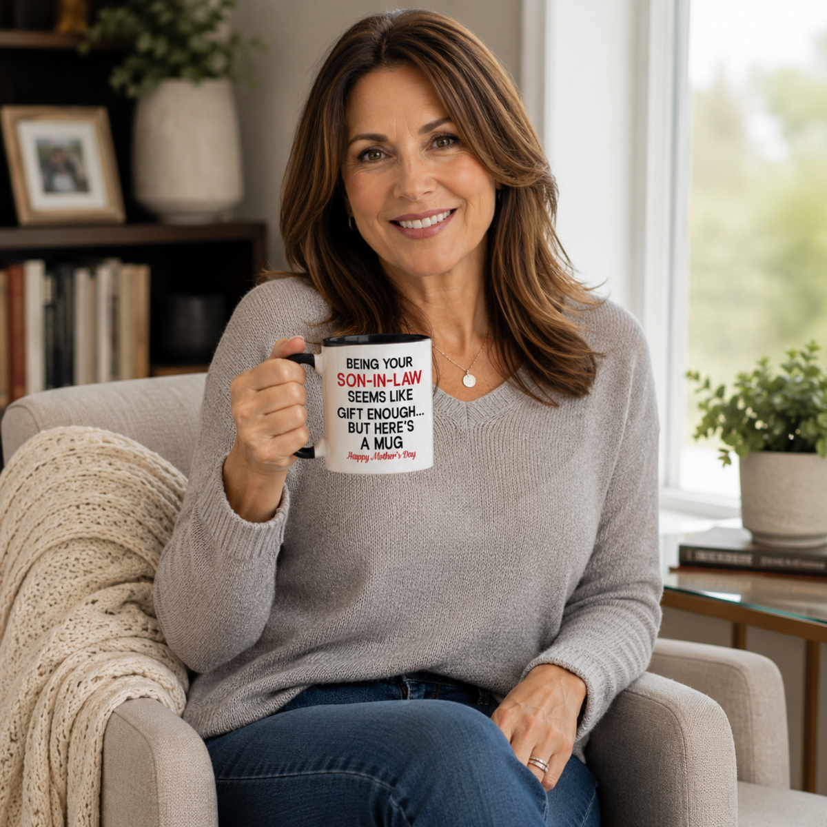 Personalized Mother-in-Law Mug - Custom Coffee Cup Gift for Mom in Law, Unique Mother's Day Present 11oz Ceramic Drinkware