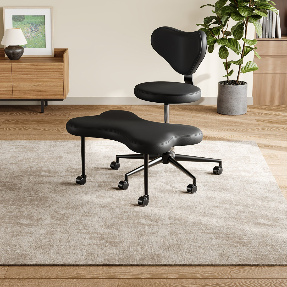 Ergonomic Cross-Legged Office Chair – Swivel Meditation Seat with Lumbar Support, Adjustable Height & Modern Design