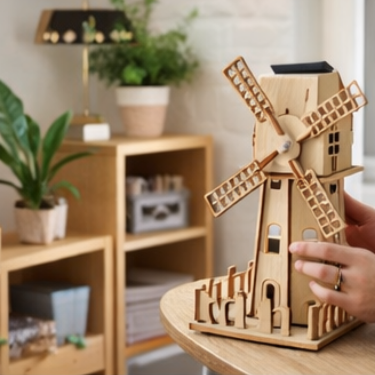 Solar Windmill Puzzle STEM Kit – 3D DIY Physics Educational Toy with Solar Power Technology Experiment for Kids Learning