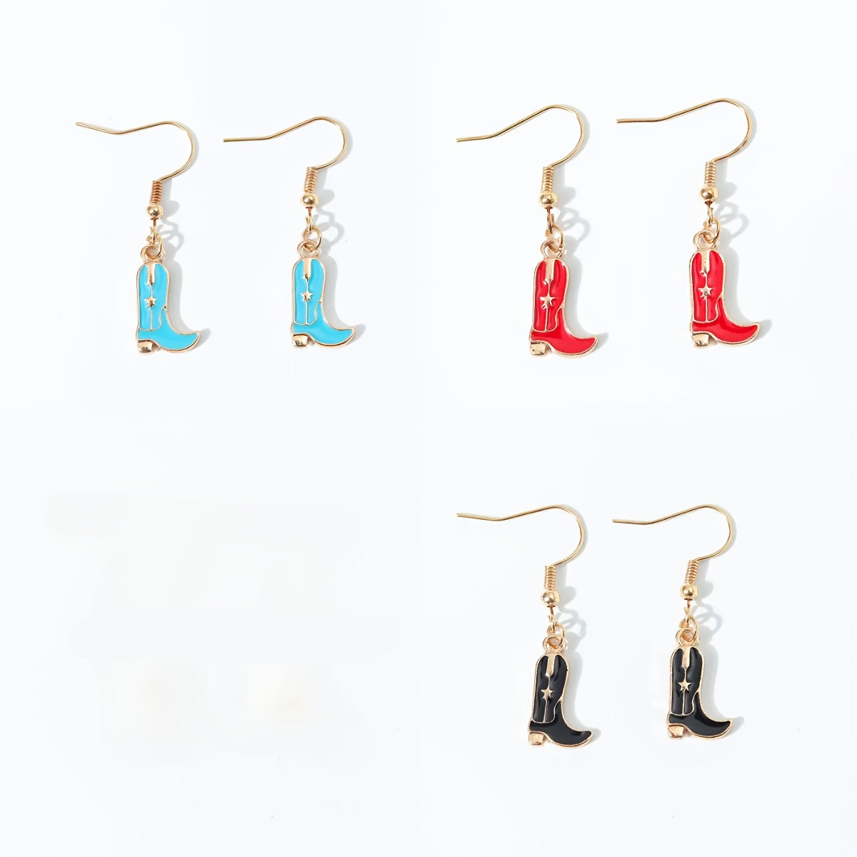 Western Cowboy Boots and Hat Earrings – Retro Bohemian Alloy Dangle Earrings for Daily Wear, Parties and Gift Accessories