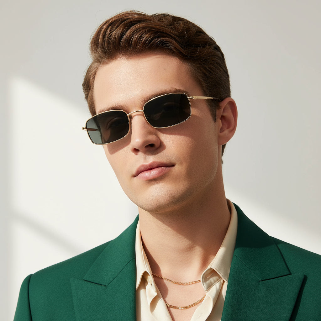 Metal Frame Fashion Glasses – 2 Pairs Trendy Red & Black Tinted Lenses for Stylish Everyday Wear
