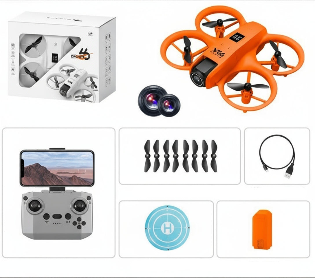 Dual Camera Drone – V66 HD WiFi FPV, LED Lights, Smart Obstacle Avoidance, One-Key Return & Real-Time Image Transmission