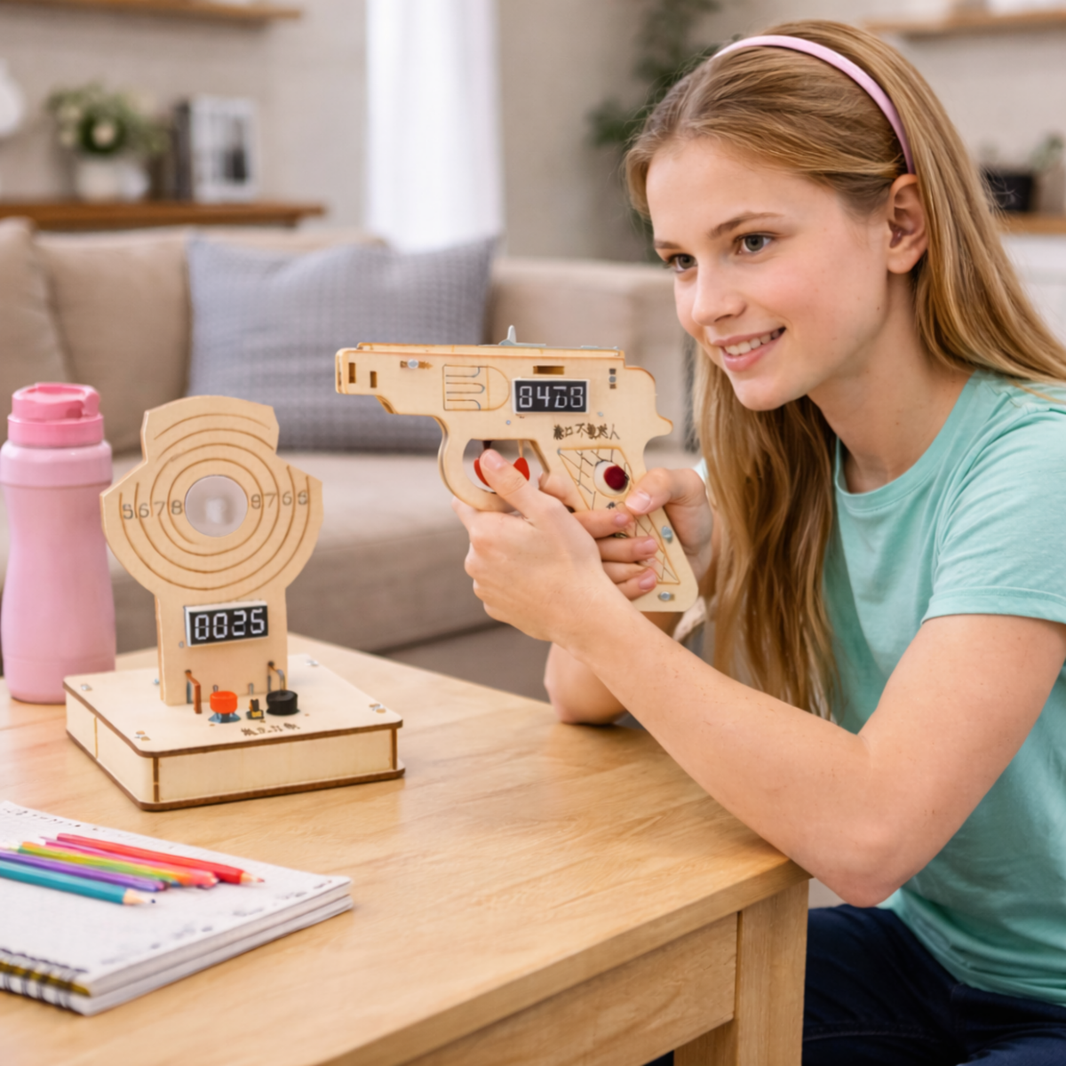 DIY Laser Target Shooting Model Kit – Physics STEM Science Educational Toy for Kids Experimental Learning and Engineering Practice
