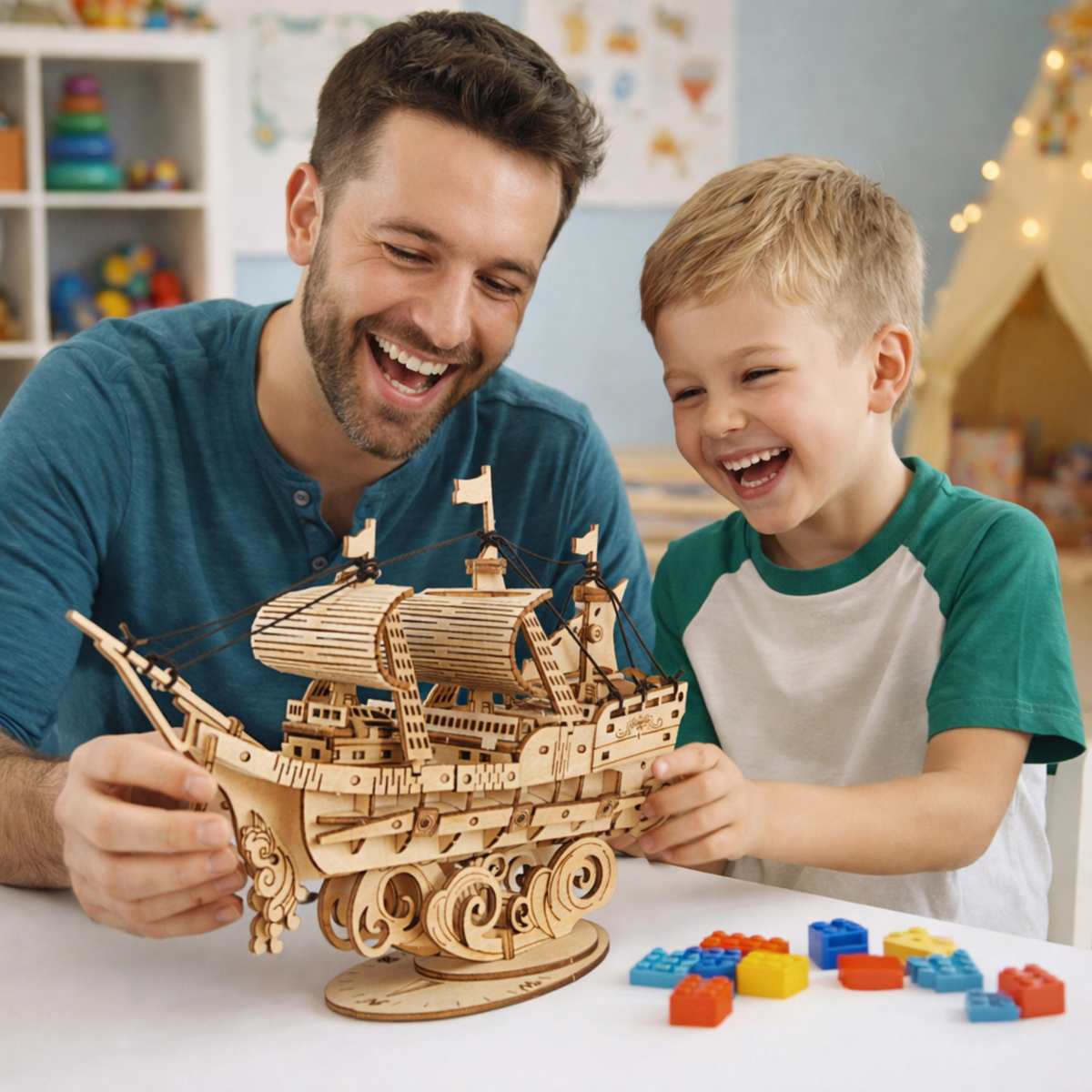 Adult DIY Wooden Boat Puzzle – Handmade 3D Assembly Craft Model Kit for Home Decor and Creative Gifting