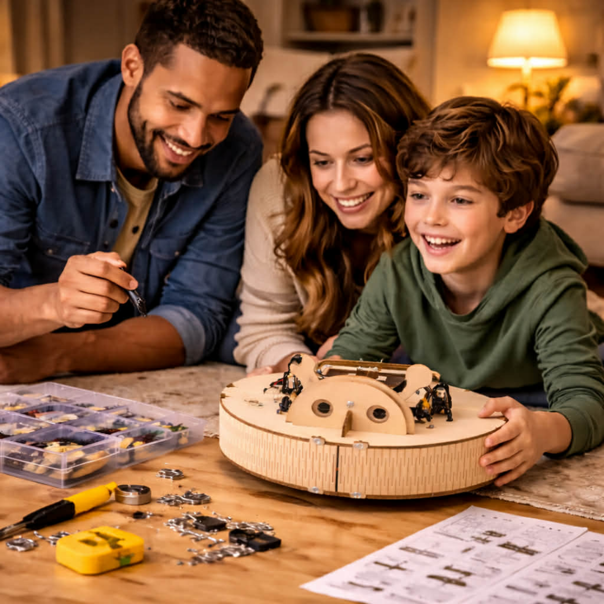 DIY Intelligent Obstacle Avoidance Sweeping Robot Kit – STEM Science Educational Experiment Toy for Kids Learning Coding and Engineering Skills