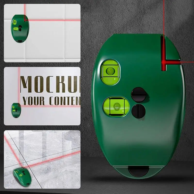 Infrared Laser Level Tool - Horizontal Vertical Line Measuring Device with Bubble Level, Professional Construction Tool for Precision Alignment