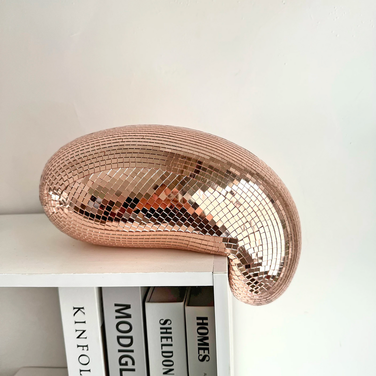 Melted Mirror Disco Ball Decor - Aesthetic Mirror Ball Sculpture for Room Decoration, Unique Funky Home Accent Piece