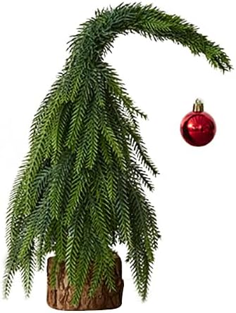 Nordic Twisted-Neck Christmas Tree – 40cm/60cm Tabletop Holiday Decoration for Home, Festive Mini Tree Ornament for Christmas & New Year Displays