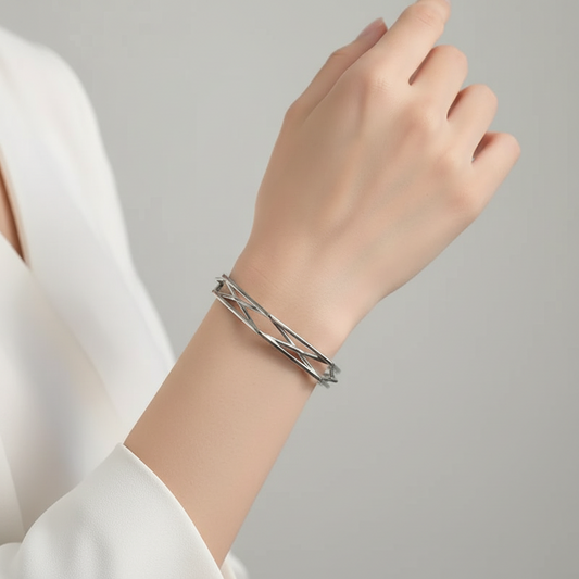 Adjustable Geometric Layered Bracelet Set – Three Layer Irregular Design Bracelet Jewelry for Women, Minimalist Fashion Accessory Gift