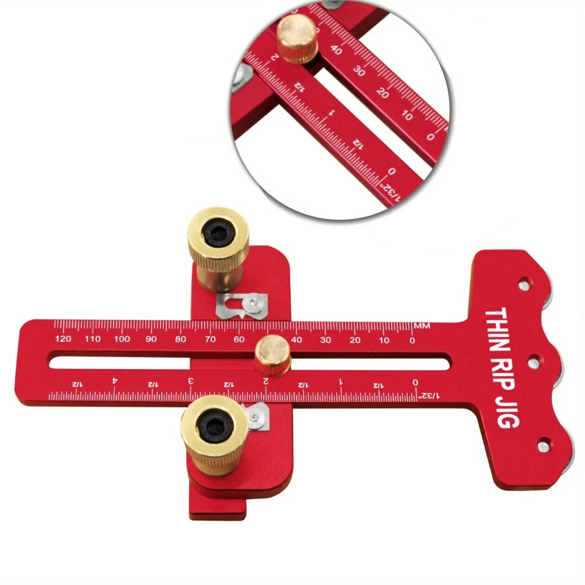 Thin Rip Table Saw Jig – Adjustable Woodworking Guide with 3-Pulley System for Precision Thin Cutting