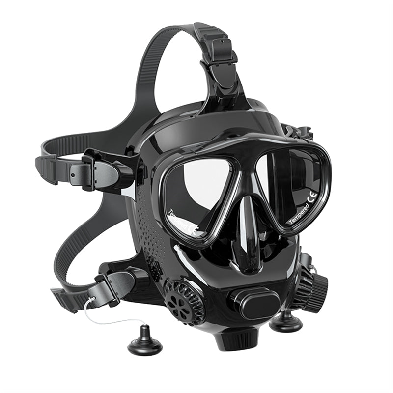 Full Face Diving Mask - Silicone Snorkeling Helmet with Underwater Respirator for Clear Breathing and Wide Viewing Comfort