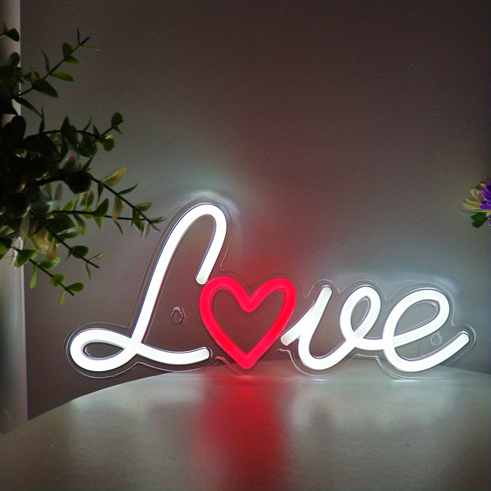 Love LED Neon Wall Sign – Romantic Glow for Weddings, Parties, Bedrooms, Bars, Galleries or Special Occasion Decor