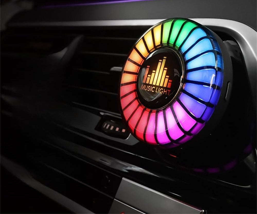 LED Music Rhythm Light – RGB Sound Control Ambient Strip for Car, Home & Party Décor, Adjustable Light Effects