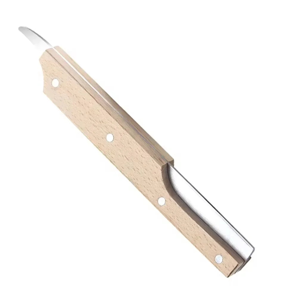 Multifunctional Coconut Knife & Fruit Opener – Stainless Steel Coconut Shell Cutter with Wooden Handle for Safe, Easy Kitchen Food Preparation