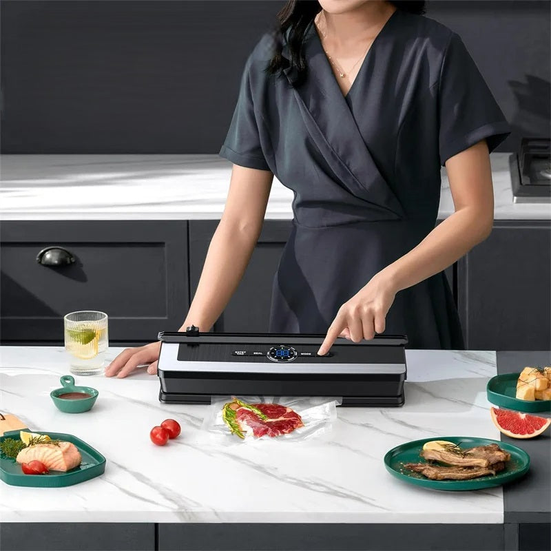 Vacuum Sealer Machine – 135W LED Display Food Vacuum Sealing System for Household Food Preservation & Storage