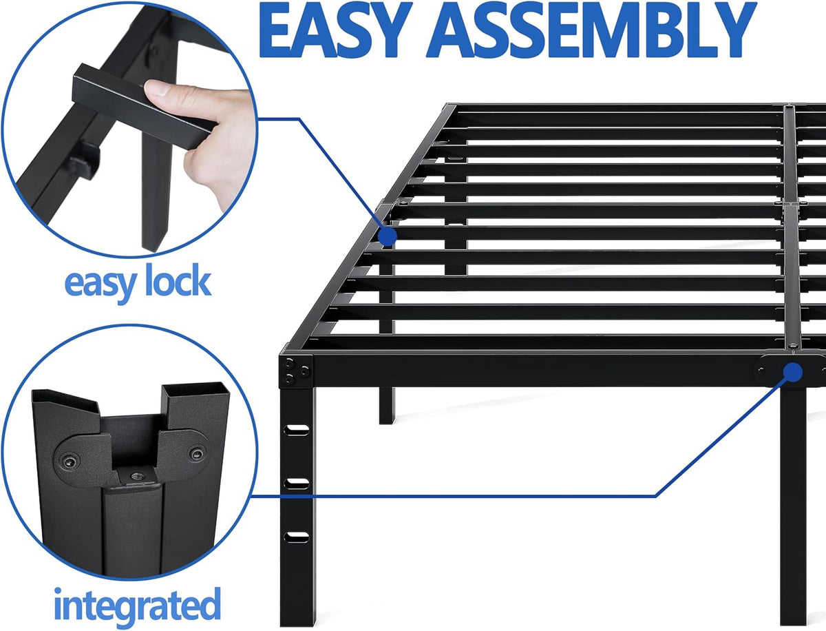 Metal Bed Frame,Queen Size Bed Frame with Storage Space
