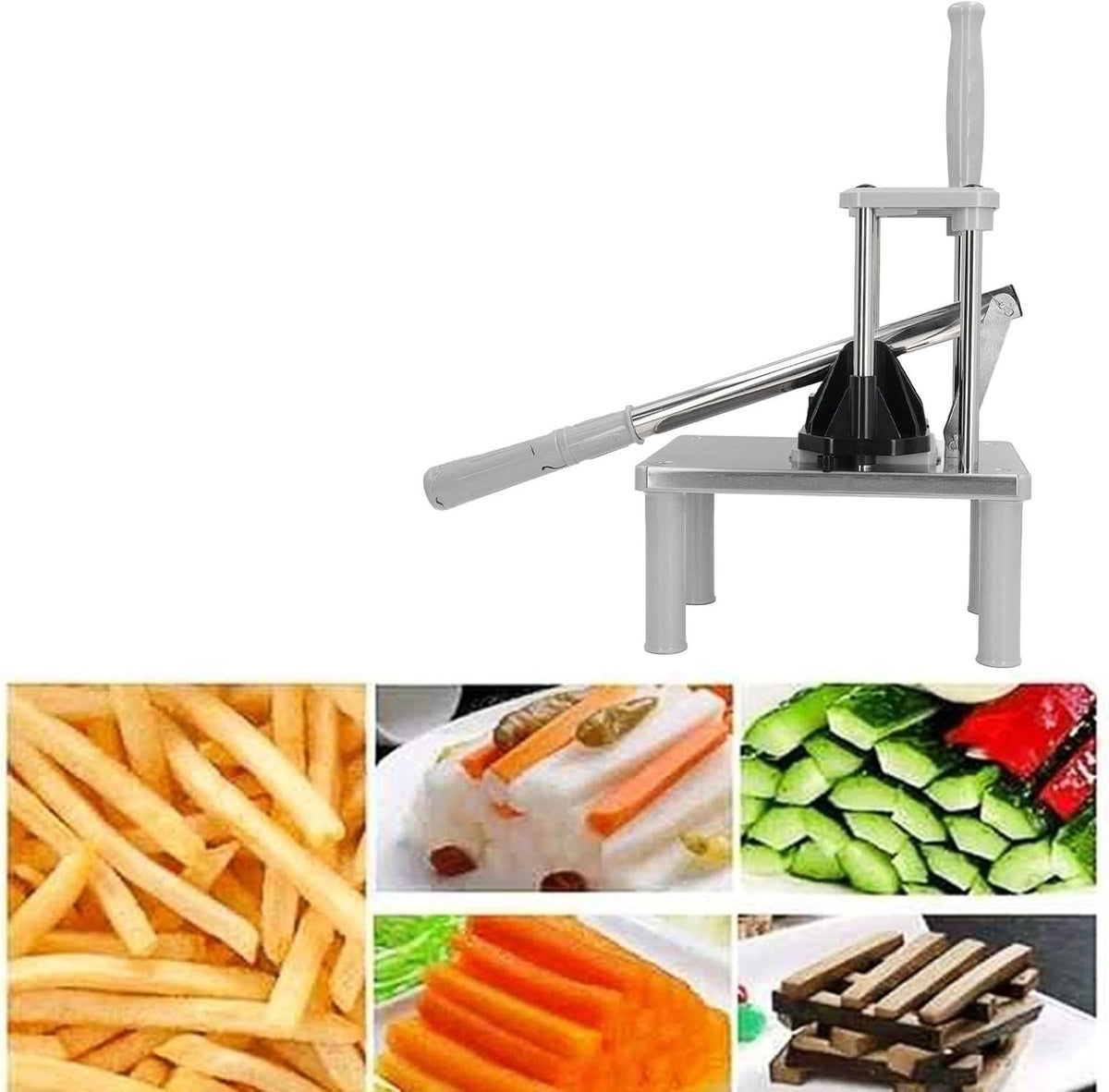 Commercial French Fry Cutter Manual Tool – Heavy-Duty Vegetable Cutter, Potato Chips & Fry Chopper, Easy Dicer, Perfect for Restaurants and Home Kitchens