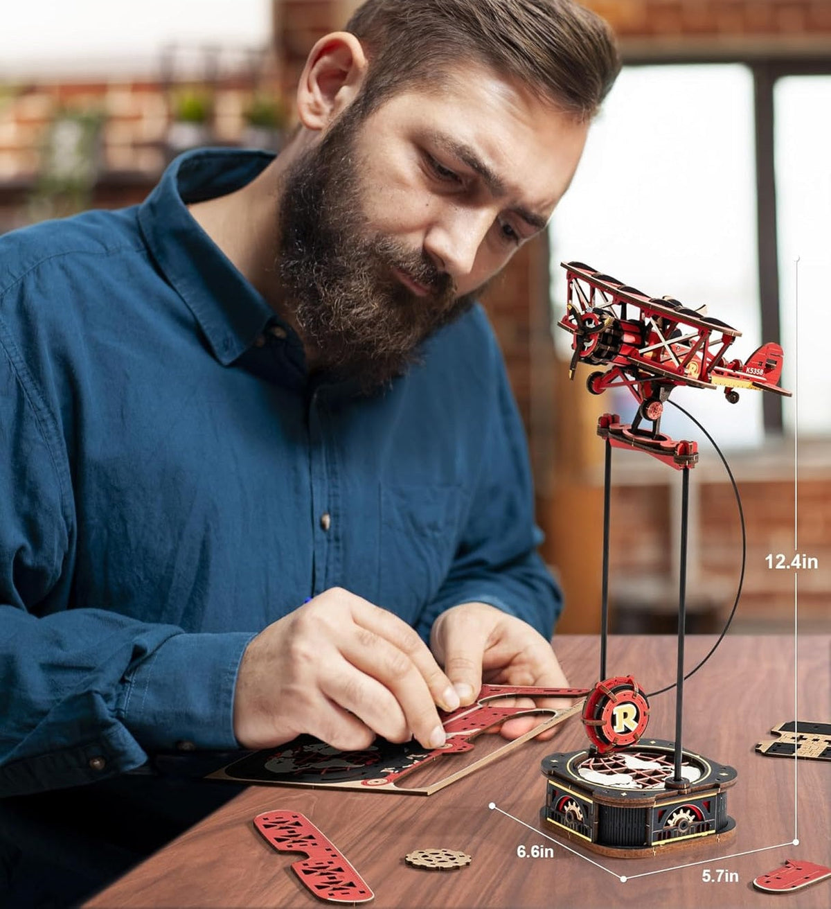 Robotime Ocean Fisher Puzzle – 3D Pendulum Toy Building Kit for Family, Colleagues, Home Décor & Creative Gift Ideas