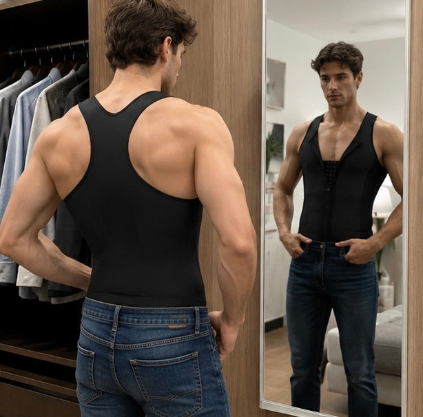 Men's Compression Shapewear Vest - Slimming Waist Trainer Top for Body Sculpting, Support and Everyday Confidence