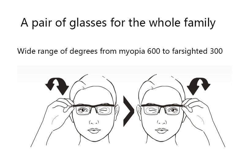 Adjustable Focus Glasses Dial Vision Near and Far Sight