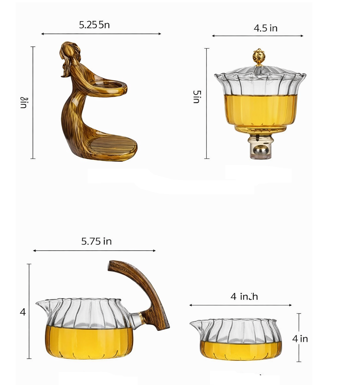 Creative Female Statue Glass Tea Set – Automatic Heat Resistant Teapot Elegant Artistic Tea Brewing Decor Set