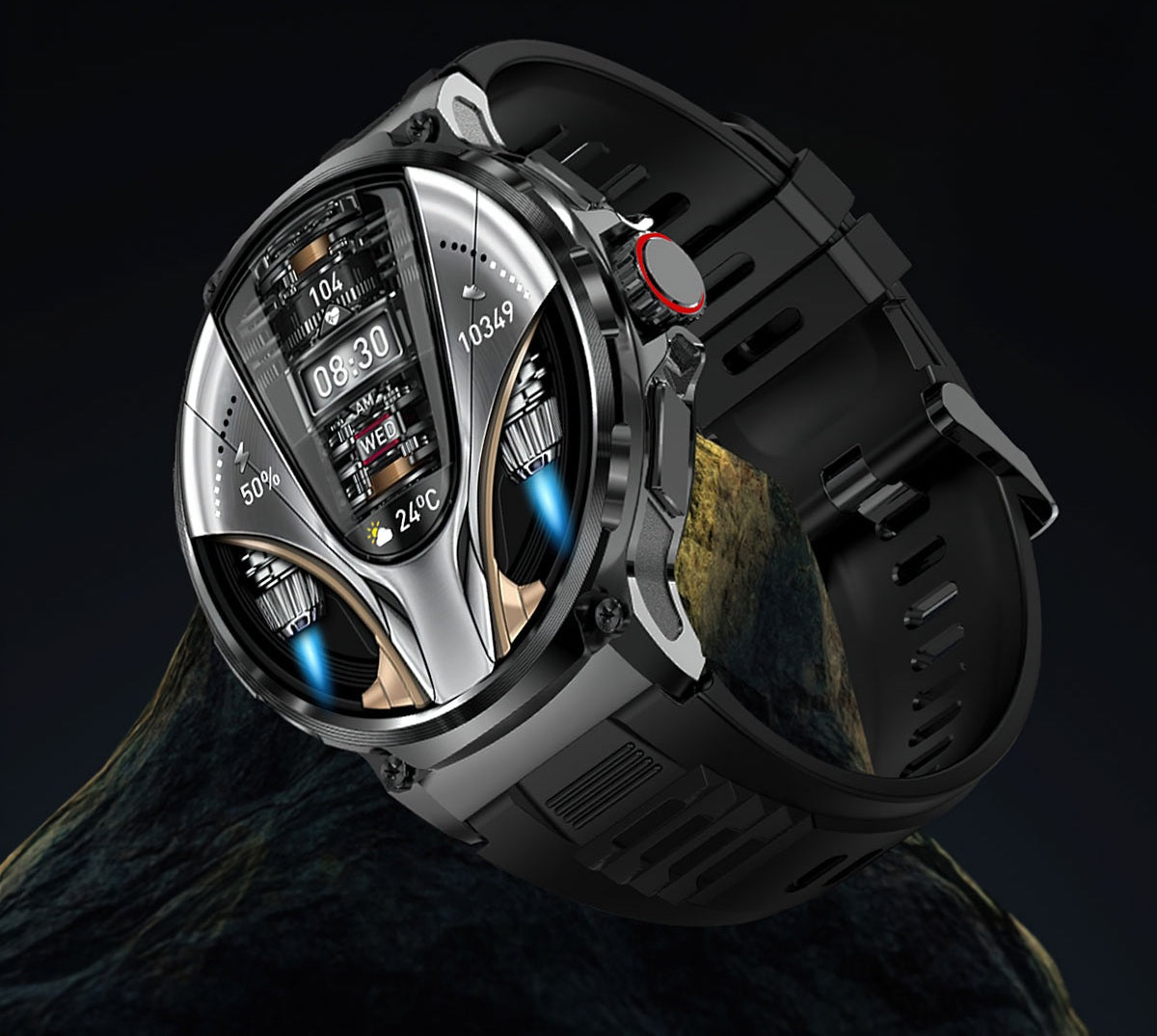 Ultra HD Display Smartwatch for Men – 710mAh Big Battery, 400+ Watch Faces, Android and iOS Compatibility, Stylish Fitness Watch