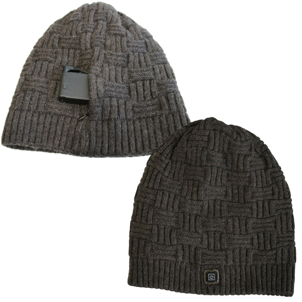 Rechargeable Heated Winter Hat – 3400mAh Battery Powered, Warm Black Beanie for Cold Weather Outdoor Adventures