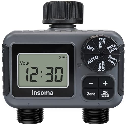 Insoma WiFi Garden Sprinkler Timer - Smart Irrigation Controller Compatible with Alexa, Remote Control for Hassle-Free Watering