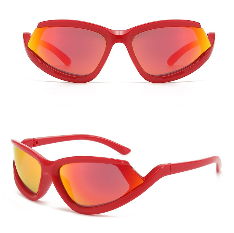 High-End Cycling Sunglasses – Sporty Notched Lens Design for Maximum UV Protection and Style