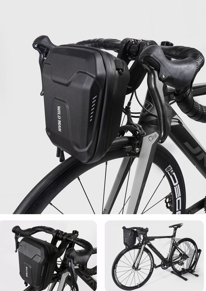 Waterproof Bike Handlebar Bag – EVA Hard Shell Cycling Front Bag with Large Storage for Outdoor Riding Essentials