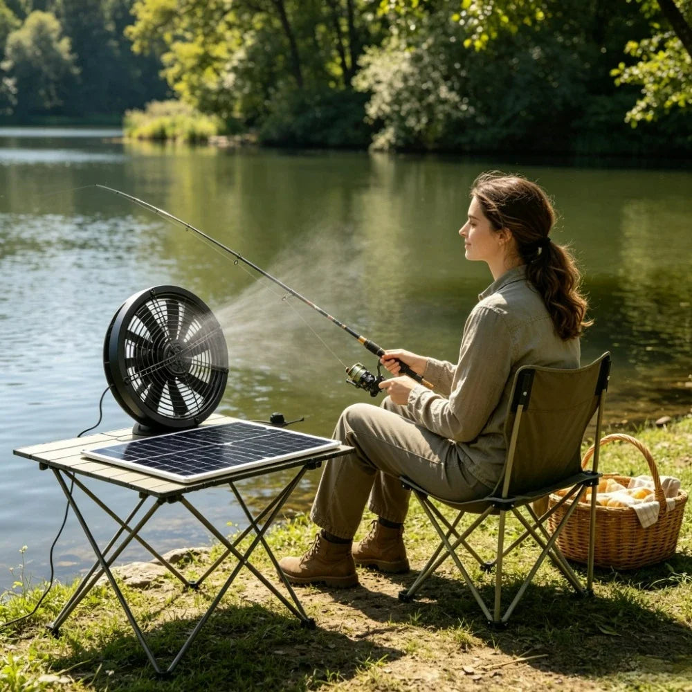 Solar Exhaust Fan Kit – 6-Inch Weatherproof Energy-Saving Ventilation for Greenhouses, RVs, Chicken Coops, Sheds and Dog Houses