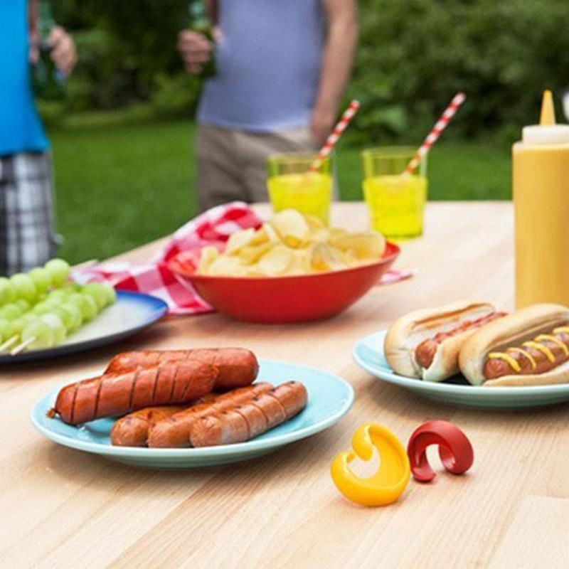 Silicone Hot Dog Slicer & Sausage Cutter – Innovative Barbecue Tool for Camping, Grilling & Perfectly Shaped Hot Dogs