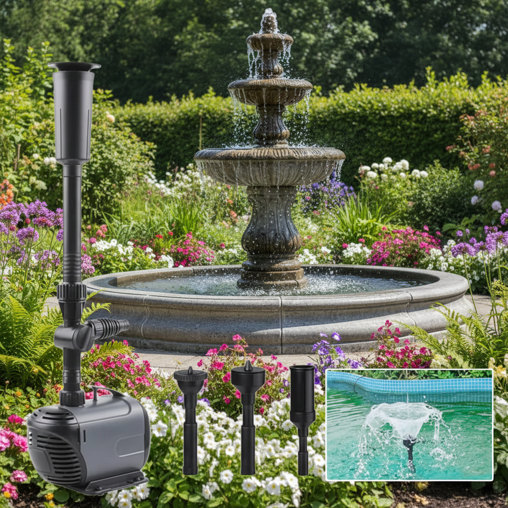 Submersible Water Fountain Pump – Compact Pump for Garden Ponds, Aquariums, Fish Tanks, Sumps and Waterfalls with Reliable Continuous Circulation