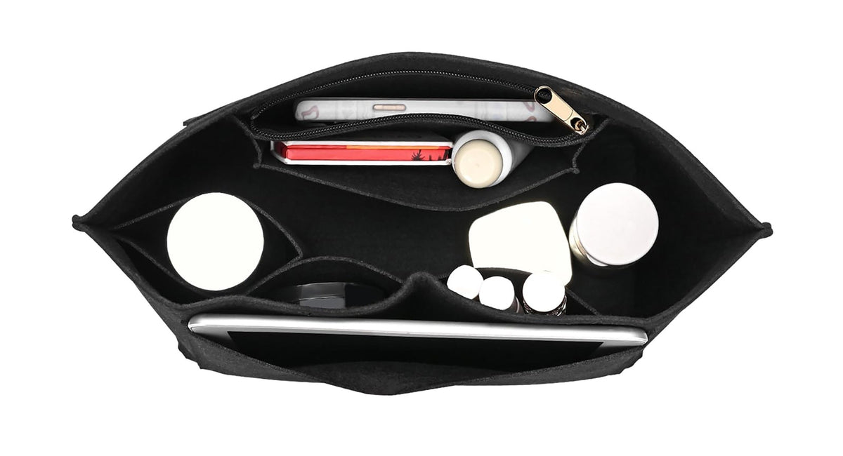 Felt Handbag Insert Organizer – Fits Longchamp Tote, Multi-Pocket Liner Bag for Travel, Makeup & Purse Storage
