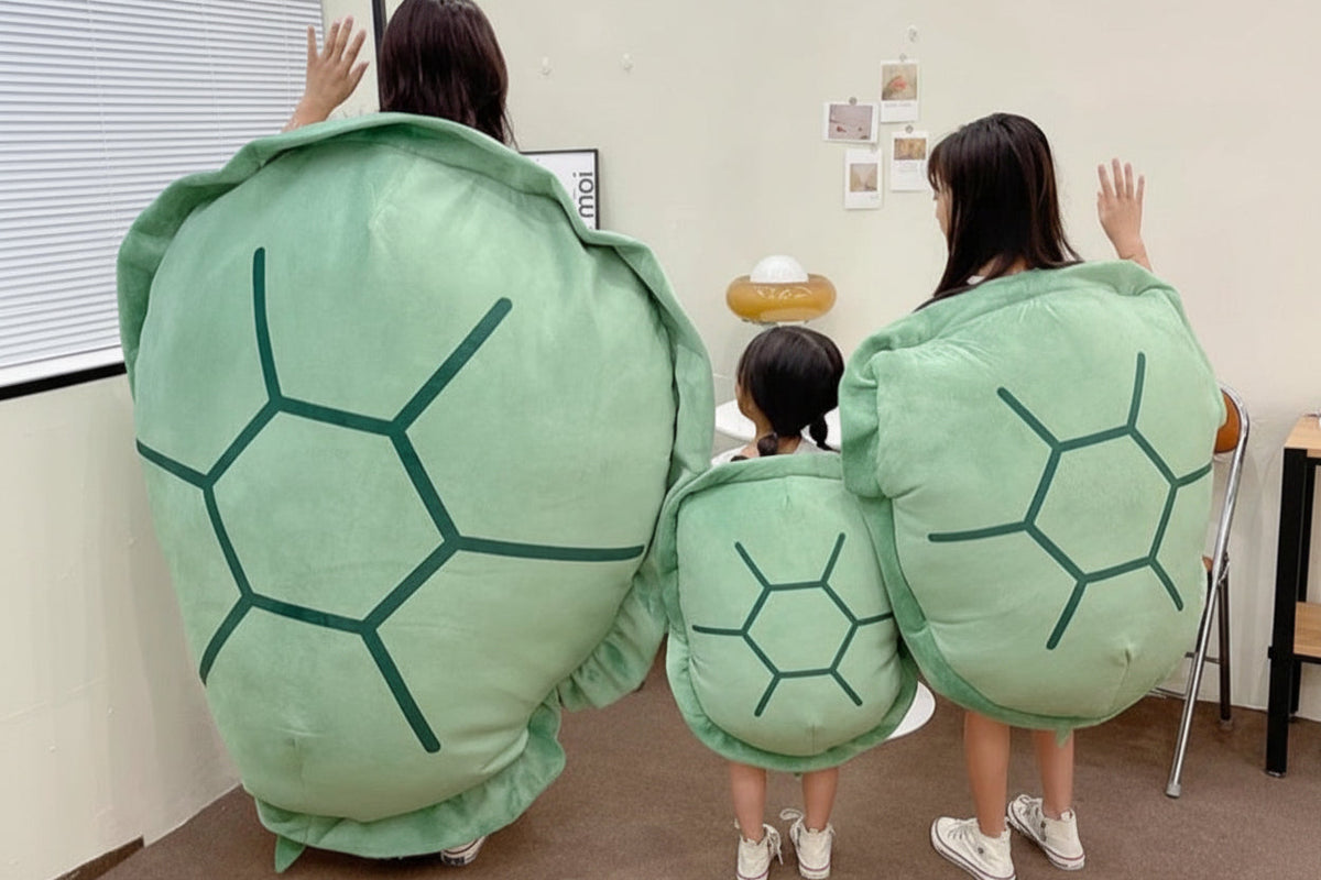 Turtle Shell Plush Pillow – Wearable Tortoise Back Cushion for Kids, Naps, Dress Up, Bedroom Decor and Cozy Relaxation
