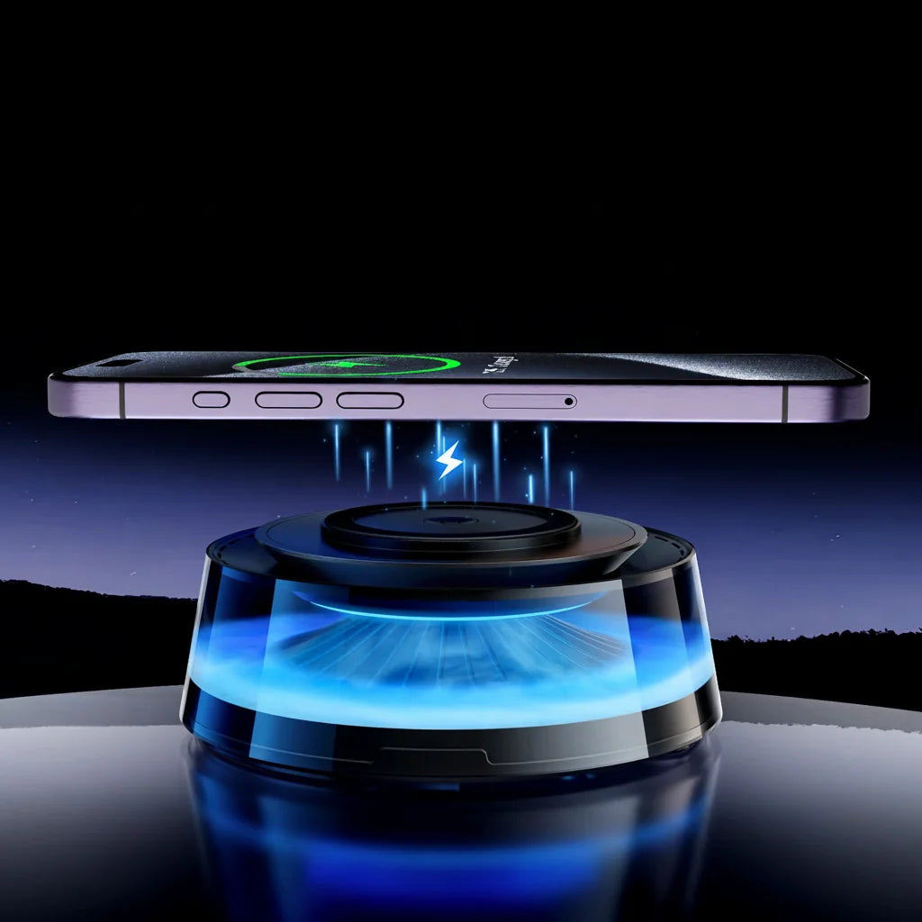 Smart Aromatherapy Diffuser - Wireless Charging Essential Oil Humidifier with Ambient Light for Home Car Use
