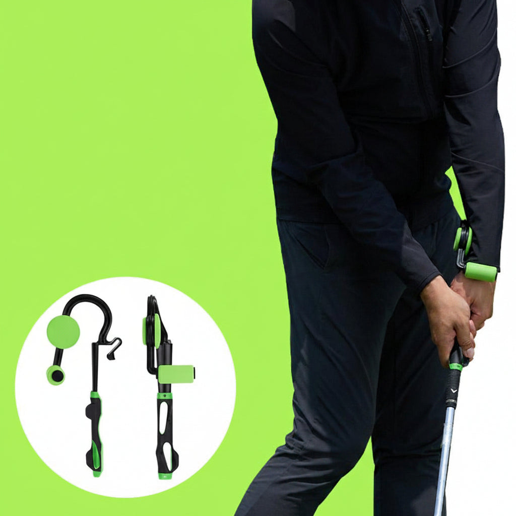 Golf Swing Trainer and Groove Tool – Posture Corrector with Club Cleaner and Sharpener for Practice, Alignment and Better Swing Mechanics