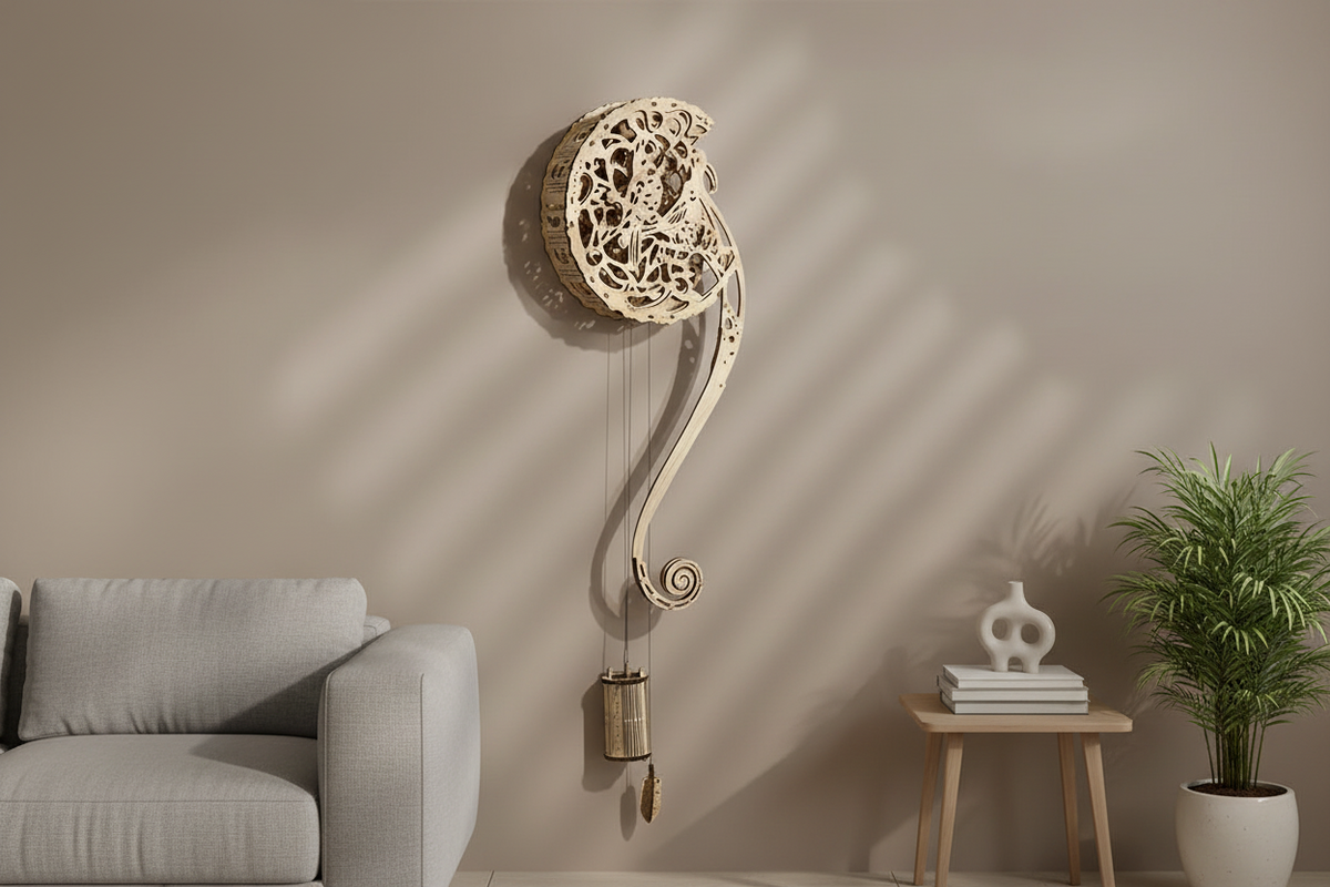 DIY Wooden Owl Clock Puzzle - 3D Mechanical Model Building Kit with Pendulum, Educational Toy and Home Decoration Gift