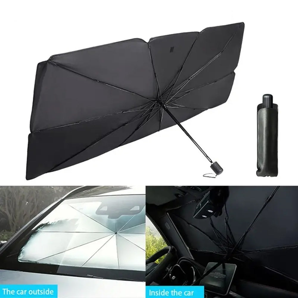 Portable Folding Windshield Sunshade – Universal Automobile Sun Block with Heat Insulation, UV Reflection, and Easy In-Car Storage Design