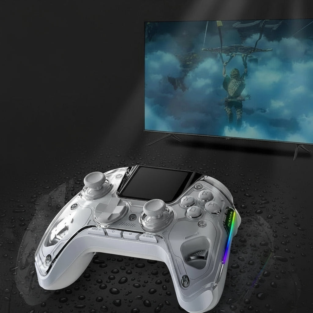 V2 Interactive Wireless Gaming Controller – No-Drift Hall Effect Joystick, RGB Lighting & Charging Dock for iOS, PC & Switch